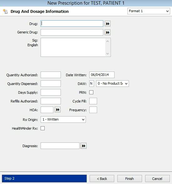 Fill a Prescription from the New Rx Icon